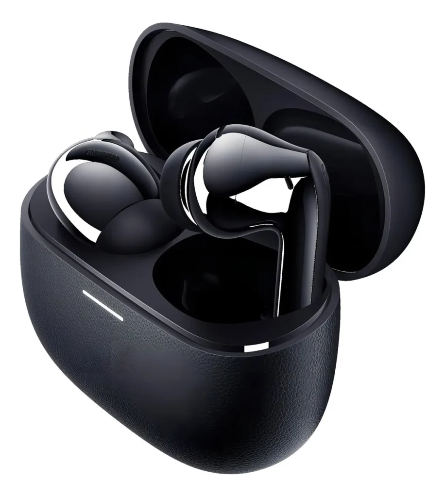 O Redmi Buds 5 Pro conta com um design sofisticado e um estojo de carregamento muito bonito